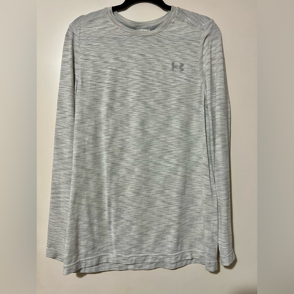 Under Armour Men's Heat Gear Heathered Gray Long Sleeve Tee
